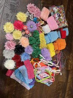 Crafts Supplies, Beads, Ribbons, Flowers, Strings And More 