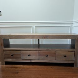 Rustic Wood Media Console / TV Stand with 4 Drawers