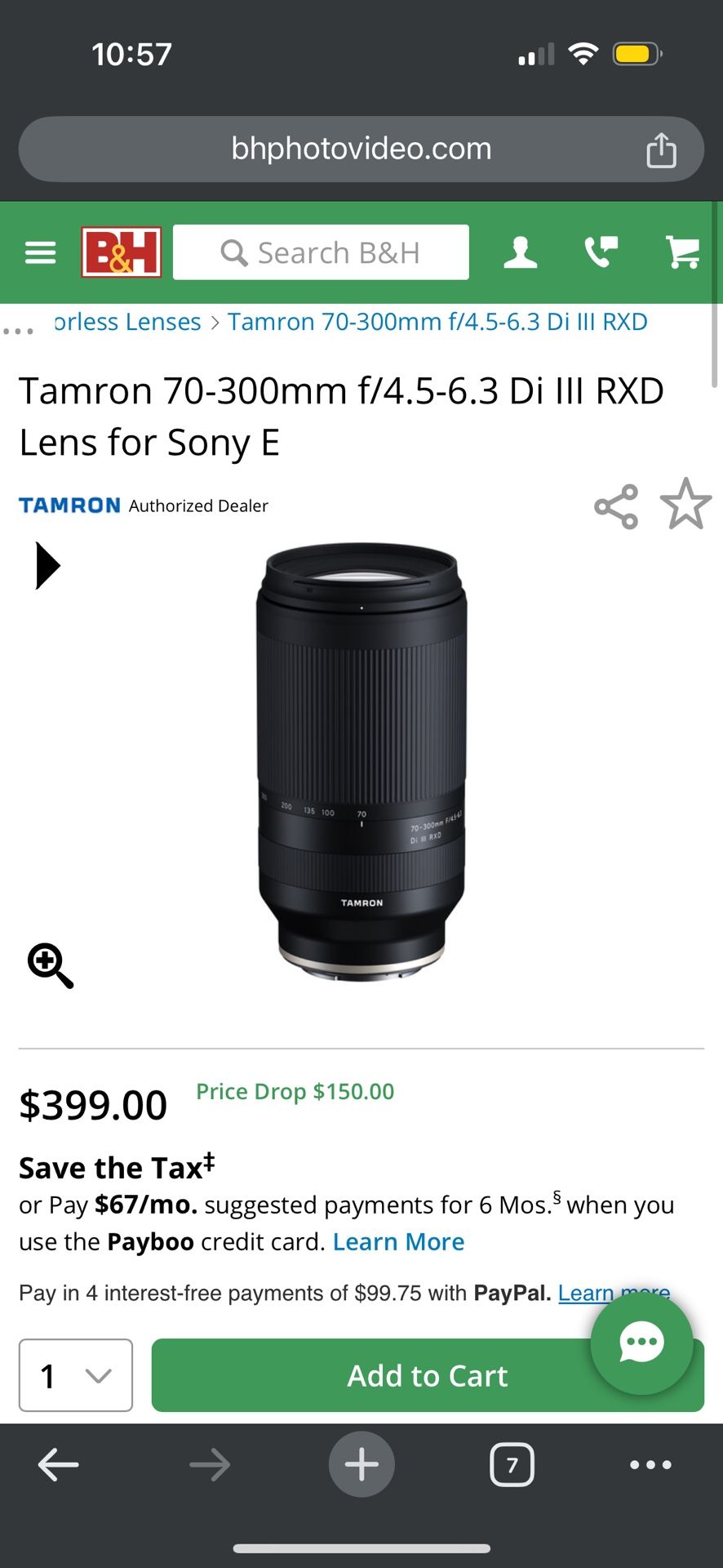 Tamron 70-300mm Lens