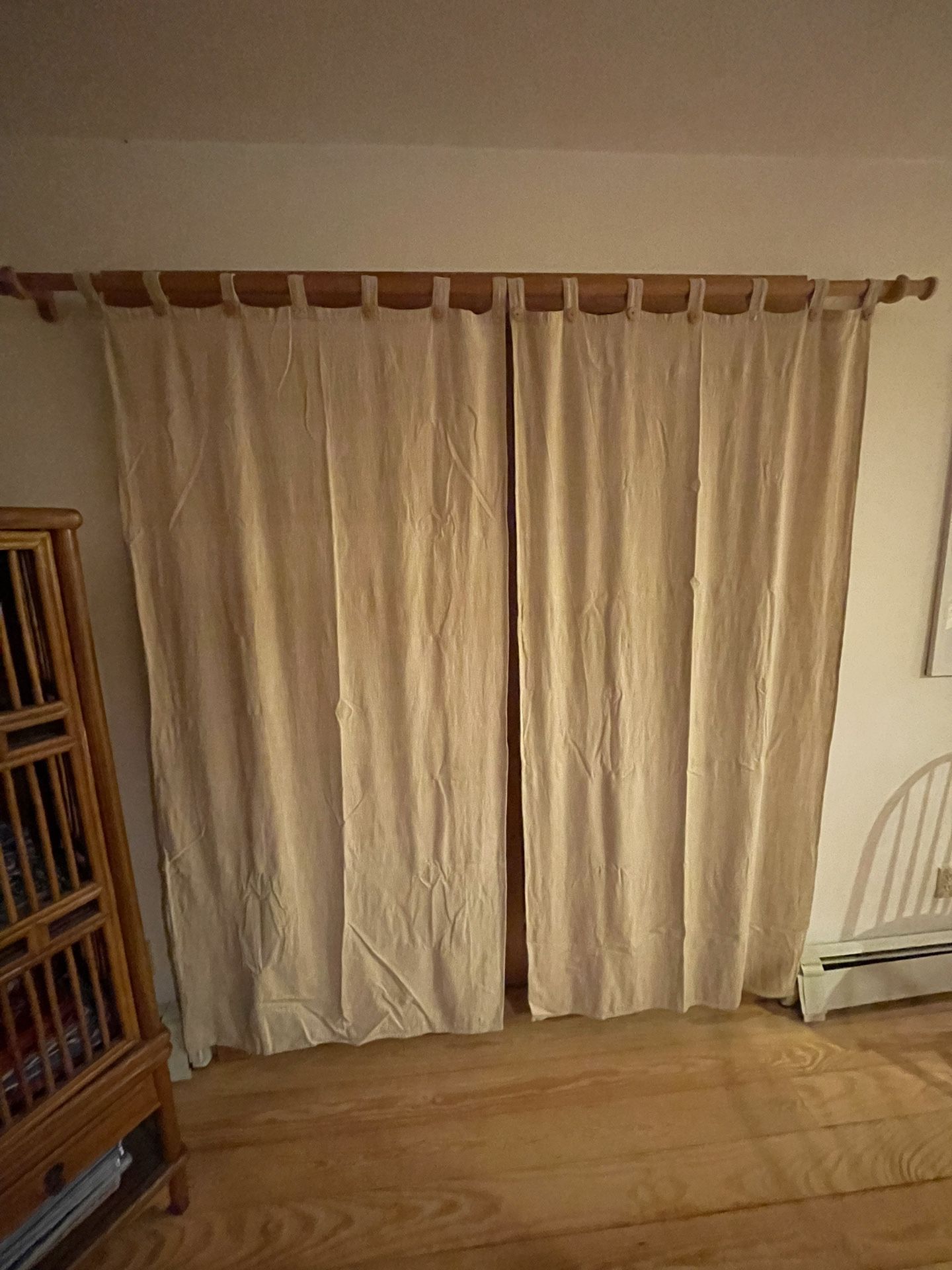Classic Belgian Flax Linen Curtain, Potter Barn 3 Panels. 50x84