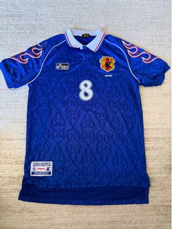 Rare vintage asics Japanese national soccer team Nakata jersey size medium, made in Japan, not Nike, adidas