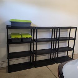 Garage Shelves (Hard Plastic) Everything In Picture Included