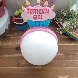 'BIRTHDAY GIRL' 5 CANDLES CUPCAKE HEADBAND