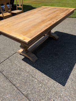 Wood dining table and 2 chairs