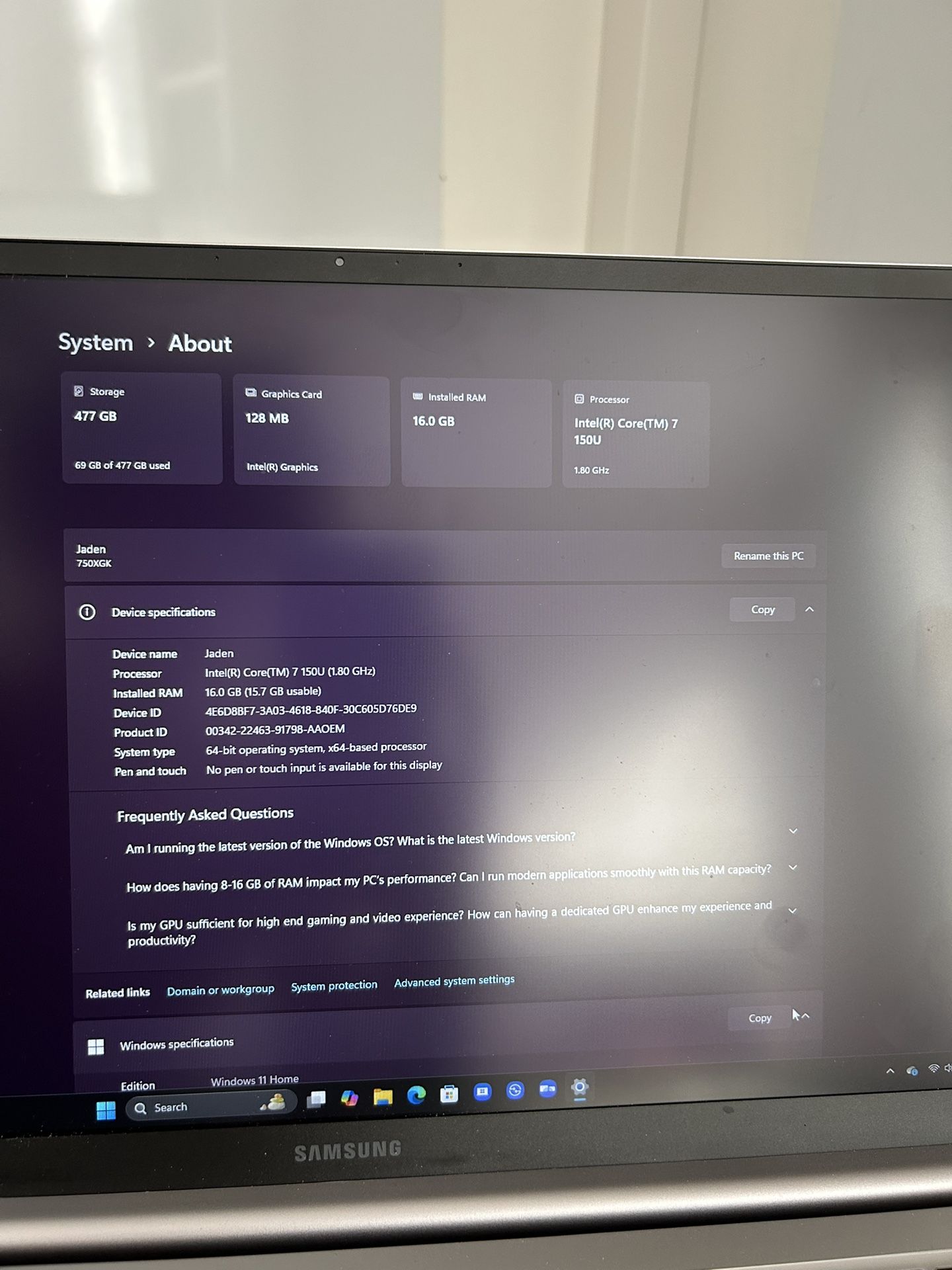 💻 Samsung Notebook 7 – Model NP750XGK-KS2US