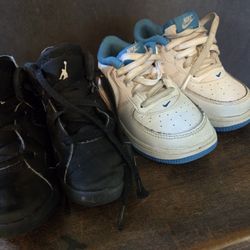 Size 10C -  Air Force 1 Low White/Light Blue & Air Jordan (blk) bundle deal 