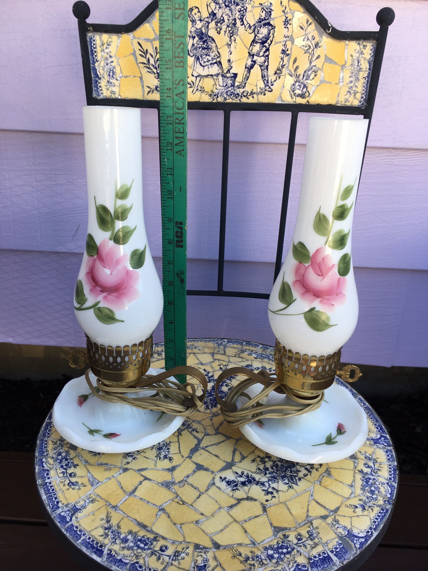 Pair of Vintage Hurricane Lamps