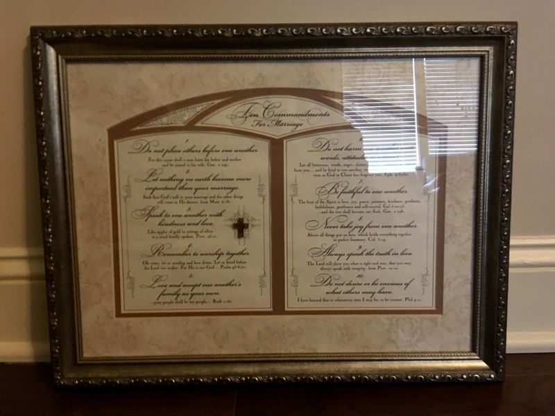 Carpentree Ten Commandments for Marriage Framed Art Picture $10 (Retails on Amazon over $50) great Easter gift {link removed}