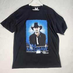 Tim McGraw Two Lanes Of Freedom 2013 Tour Country Concert T Shirt XL Black