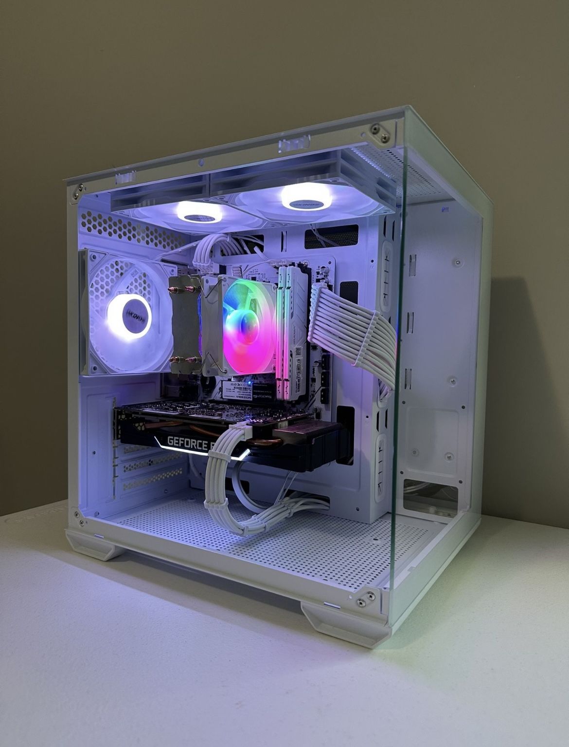 Budget White Fish Tank Gaming PC With WiFi