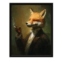 Animal Wall Art Print Mr. Fox In Thinking 