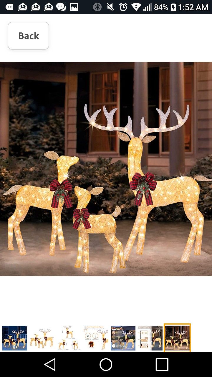 60 in 210 Lights Deer Family Set of 3