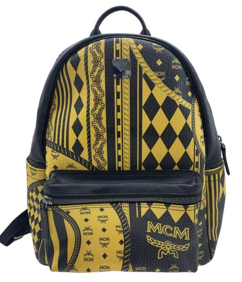 MCM Baroque Print Backpack in Viestos Yellow/Black
