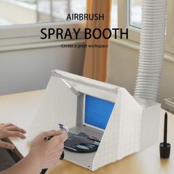VIVOHome Airbrush Booth Portable w/ LED Lights And Turntable