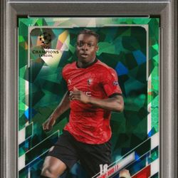 2020 Topps Chrome Jeremy Doku Sapphire Green #2 Rookie PSA 10