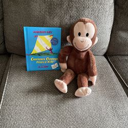 Curious George plush toy with hardback book