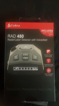 RAD 450 laser, radar detector $100