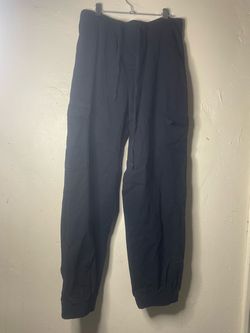 Ambiance Apparel Women’s Black Cargo Jogger Pants Cotton Twill Drawstring Sz M
