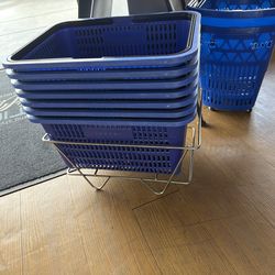 Blue Shopping Baskets