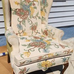 Queen Anne-style wingback chair