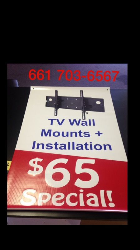 TV Wall Mount + Installation only $65