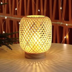 Hand made lamp with batteries cordless