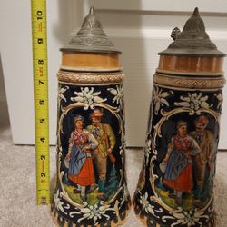Twin Hand Painted Steins