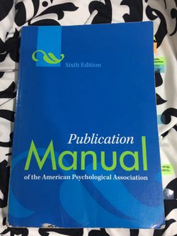 Publication manual of the American psychological association 6th edition