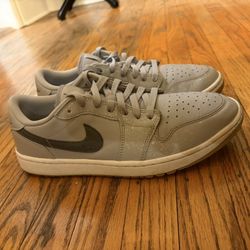 Air Jordan 1 Low Golf Gray White Black Men's Leather Sneakers WITH CREASE PROTECTORS 