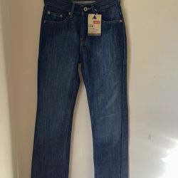 NTW Levis 514 Jeans Slim Straight Fit Blue Medium Wash Denim 24x26 Boys Size 12