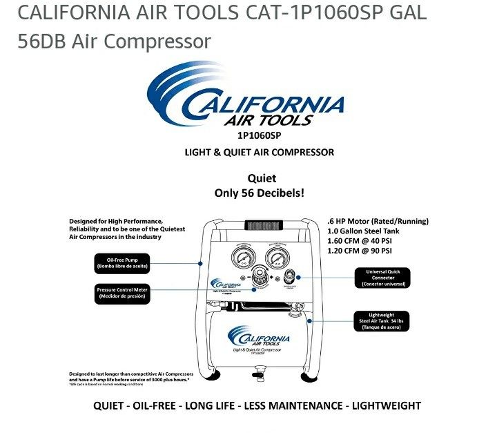 CALIFORNIA AIR TOOLS 1GAL 56DB VERY Quiet Air Compressor **$120 FIRM** for  Sale in Phoenix, AZ OfferUp