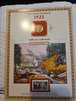 1925 Buffalo Nickel California Gold Rush Coin & Stamp Set