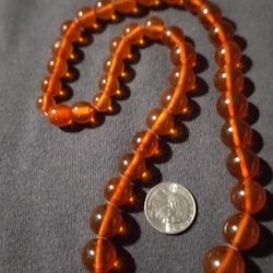 Vintage Genuine Amber Bead Necklace