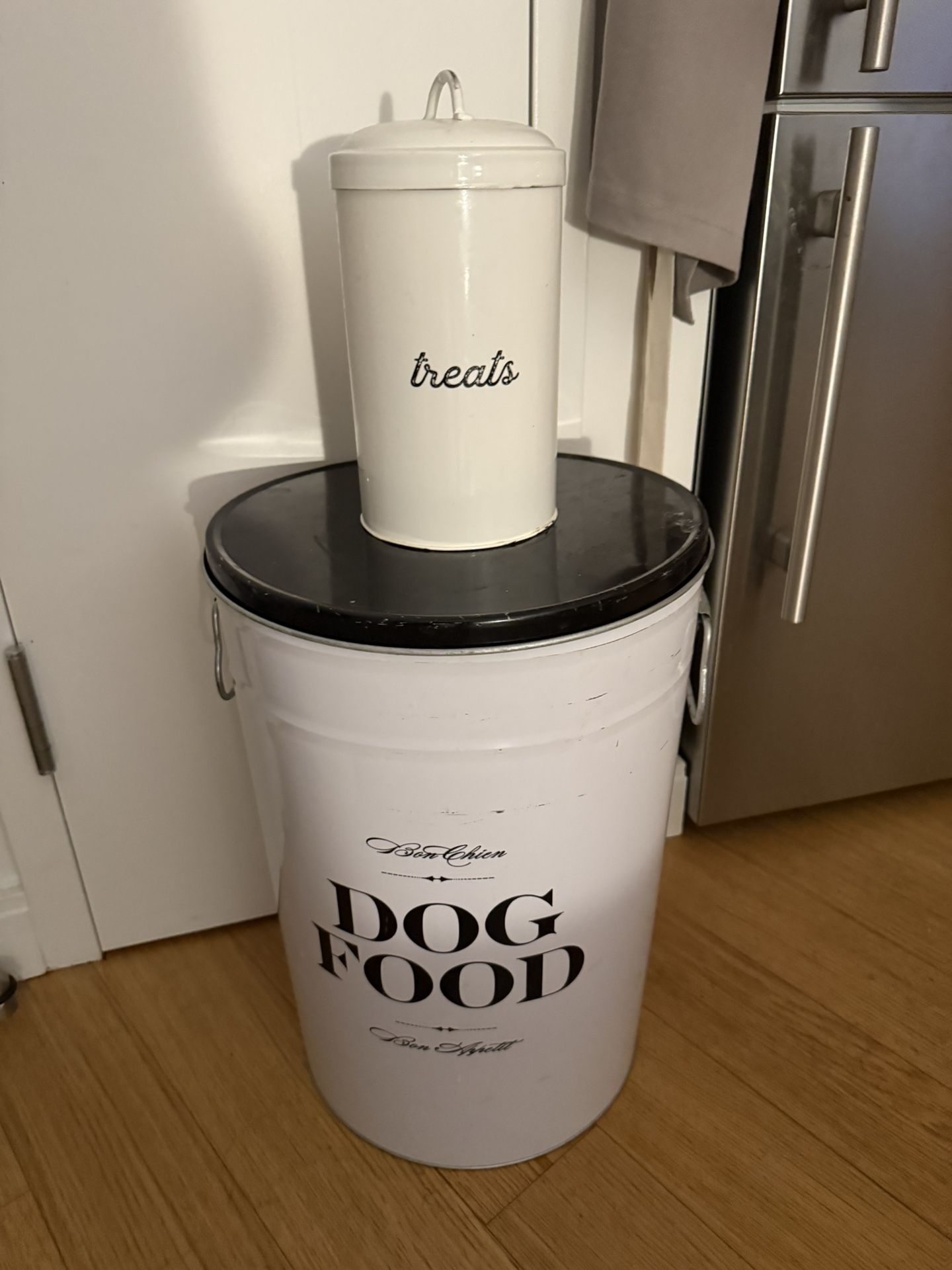 Pottery Barn Dog Food Container and Treat Container