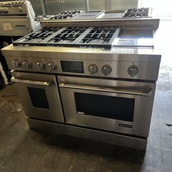 Jenn Air 48”Wide All Gas Range Stove In Stainless Steel