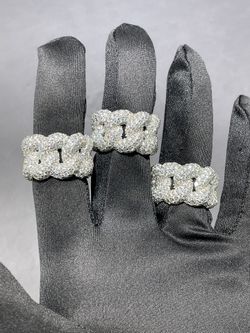 VVS Moissanite Lab Puffy Cuban Rings PASS DIAMOND TESTER