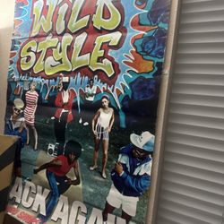 Wild Style Original Poster-look at all of the images this is a poster that's lived through decades of moving around and a display so what you see in t