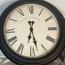 Large decorative wall clock 23.5”D metal frame