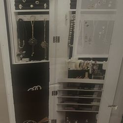 LED Mirror With Jewelry Organizer