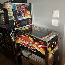 Modded Williams Attack From Mars Pinball And Custom RetroFam Modded MKII Cabinet With Riser