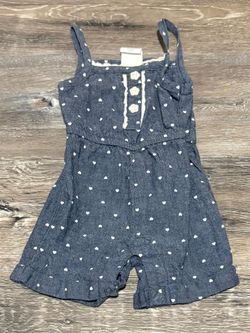 Blue polkadot heart romper
