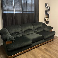 Hunter Green Velvet Couch