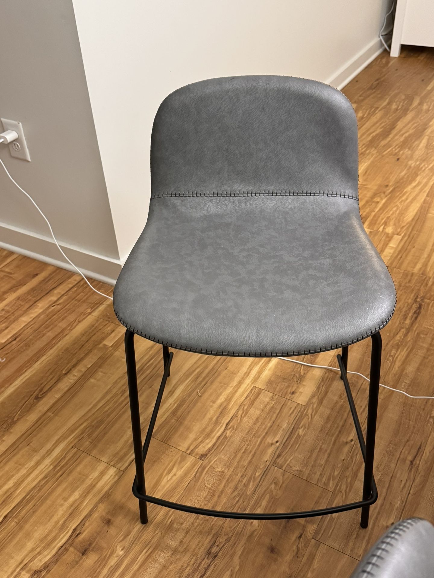 CB2 PRIMITIVO GREY COUNTER STOOL Kitchen Set Of Three