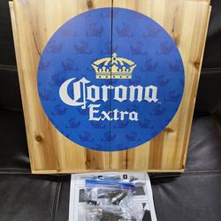 Trademark Gameroom Corona Griffin Dart Board Cabinet Set with 6 Steel Tip Darts