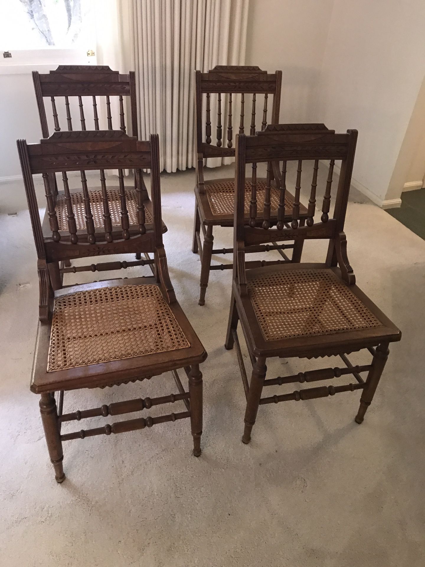 Woven Cane Chairs (set of 4)