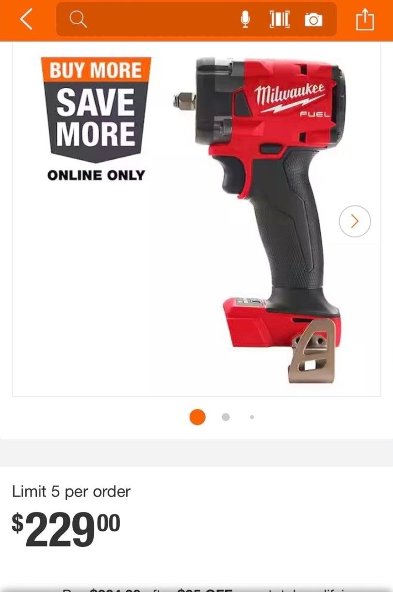 Milwaukee 3/8" Mid Torqu Impact