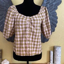 Universal Threads Oversized Plaid Cropped Top

