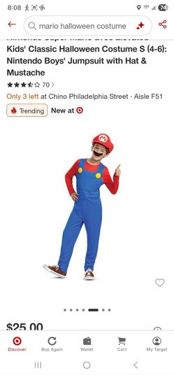 Super Mario Kids' Halloween Costume Size S (4-6)
