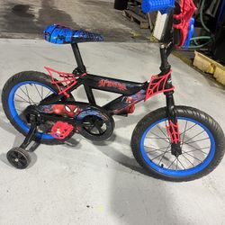 16"  Huffy Spider Man Kids Bike W/ Training Wheels 