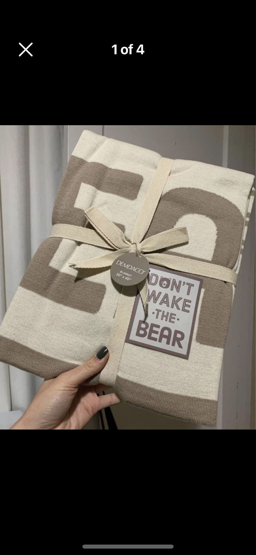 Don’t Wake The Bear - Baby Blanket 30”x40” Gender Neutral Christmas Gift